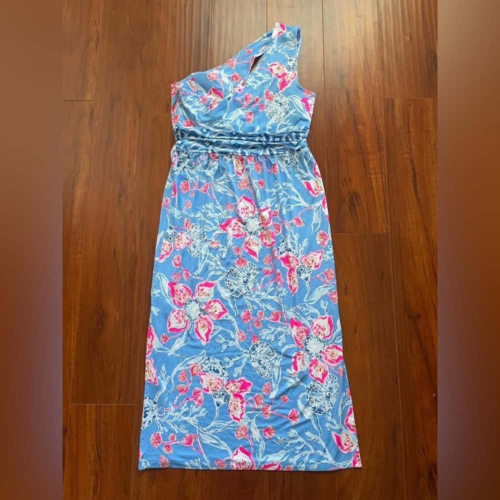 NWT Lilly Pulitzer Helina One Shoulder Dress Bohemian Rhapsody Size Large